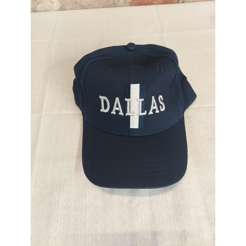 Dallas Baseball Cap Mens Womens Adjustable Strapback Navy Blue White Embroidered